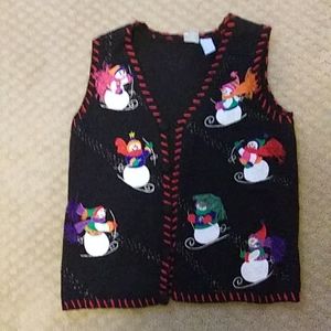 Black Christmas vest sz Medium
